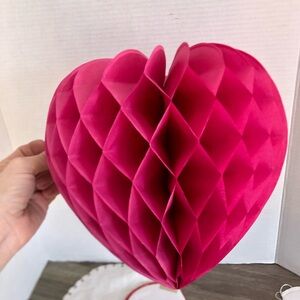 Vtg Honeycomb Heart Decorations